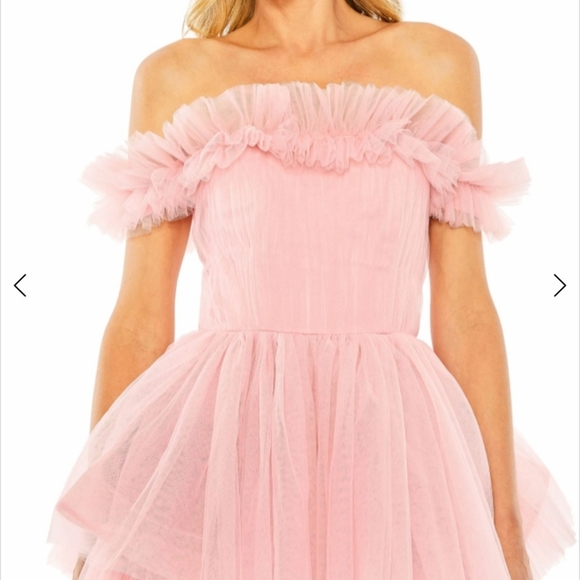 MAC DUGGAL Strapless High Low Tulle Gown , Pink, Size 4, NWT - Picture 5 of 7